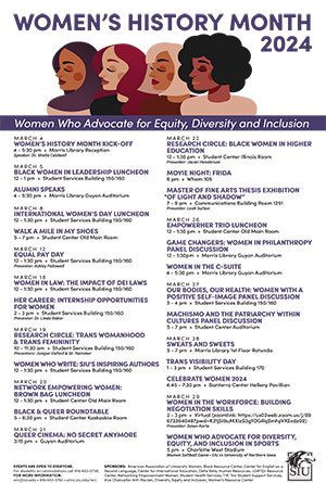 women's history month calendar of events