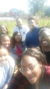 students orchard selfie